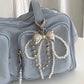 Pearl Beaded Bow Keychain Y2K Bag Charm Cute Gift Accessory