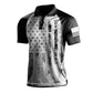 Breathable Men's Polo Shirt - Timeless Polo, Distressed USA Flag Print, Athletic Wear