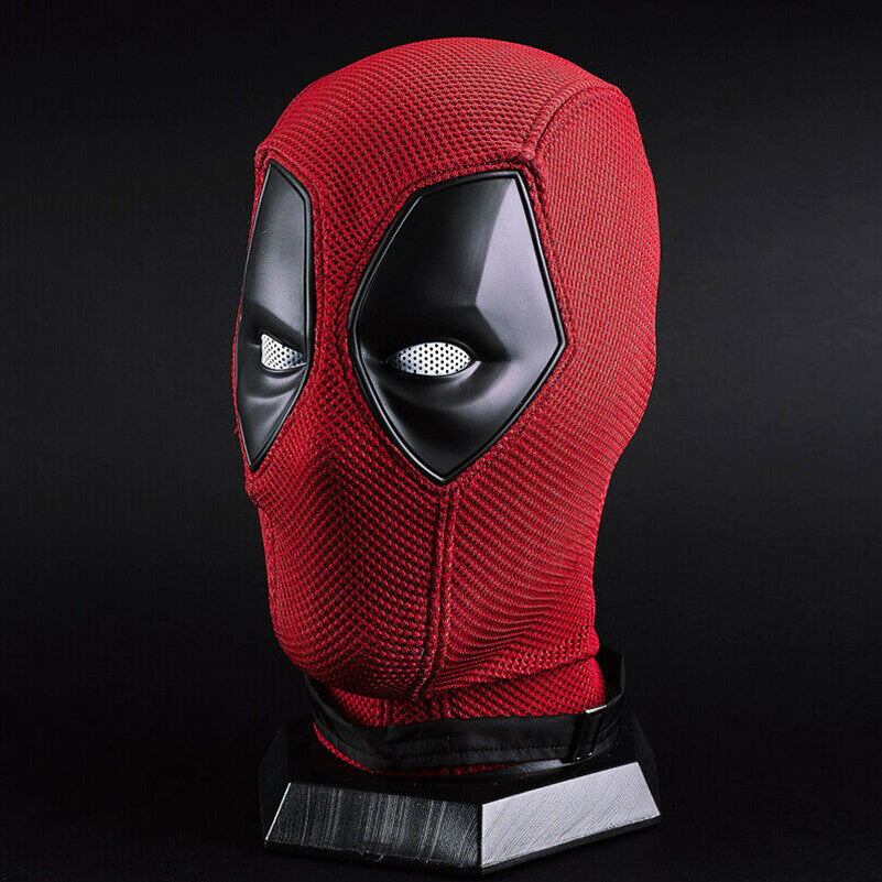 Deadpool Breathable Full Head Cosplay Mask for Adults - 2025 Halloween Costume Accessory, Red and Black Latex Design