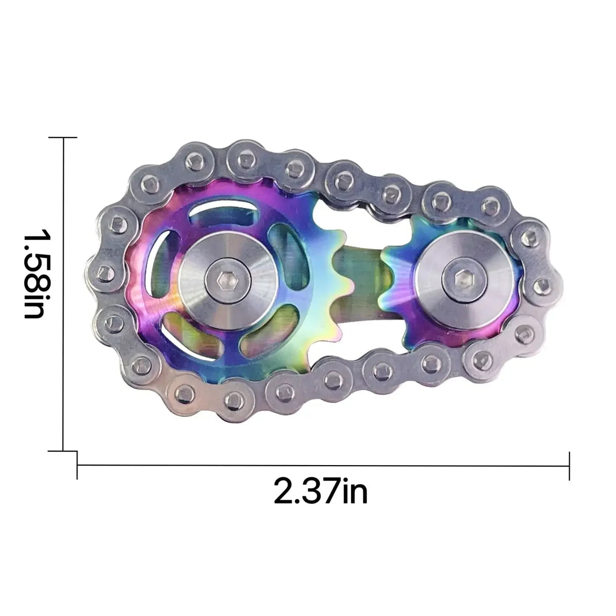 Spinner Fidget Metal Chain Gear EDC Rainbow Focus Toy