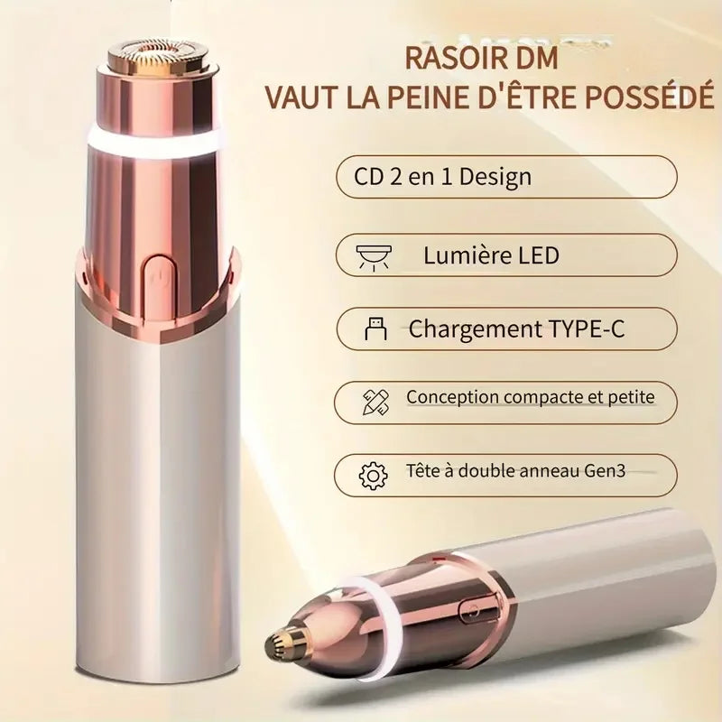 Facial Trimmer 2-In-1 Eyebrow Shaver Battery-Powered Painless Face Lip Body Grooming Device Fall 2026 Gift