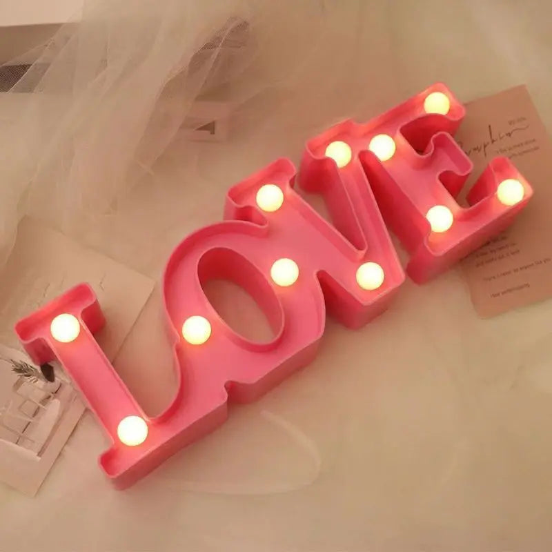 Romantic Love LED Lamp - Battery-Operated Night Light, Great Valentine's Day Gift for Weddings, Parties, and Household Decor