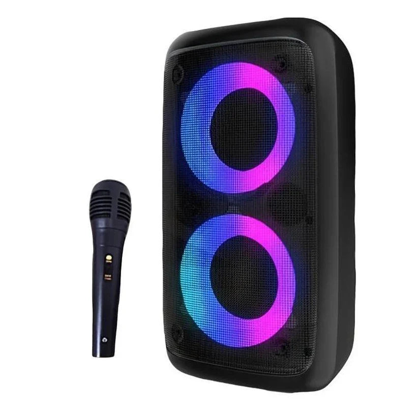 Karaoke2025 Edition Speaker Travel-Friendly Bluetooth System With Microphone And LED Lights For Household Parties Fall