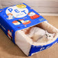 Bed Cat Enclosed Biscuit Box House Pull Out Zipper Cushion Cozy Fall 2025 Private Retreat Washable