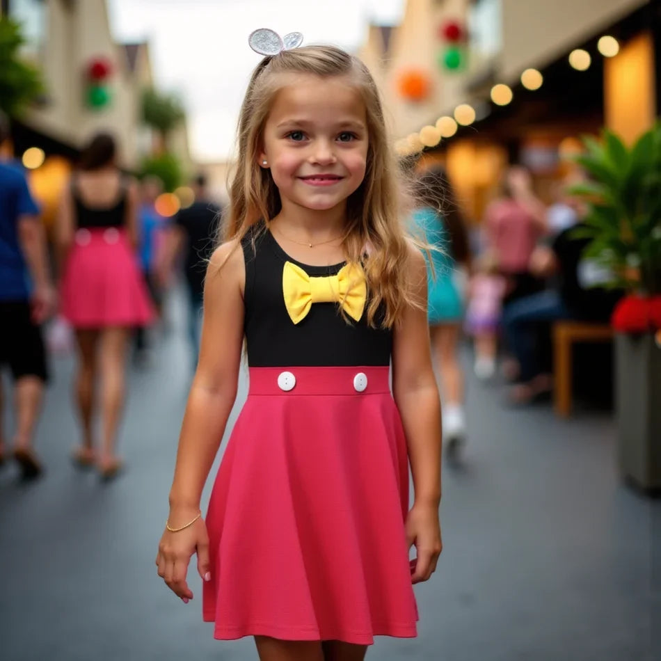 girls' Breathable dress - lace-up sling, sleeveless, flowy, polyester, for summer