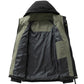 Water-Resistant Relaxed Men's Jacket - Hooded Polyester, Camping