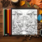 Book Coloring 22 Page Psychedelic Forest Stress Relief Activity Gift Fall 2025 Trend