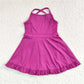 knee-length, cotton-elastane, casual wear for active play – Plush girls' knit dress