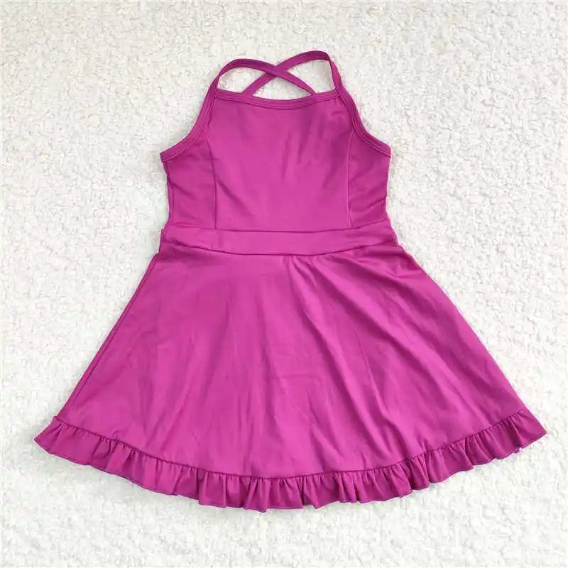 knee-length, cotton-elastane, casual wear for active play – Plush girls' knit dress
