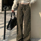 High-Waisted Leopard Print Wide Leg Jeans for Women, Trendy Fit in S-XXL Sizes-5