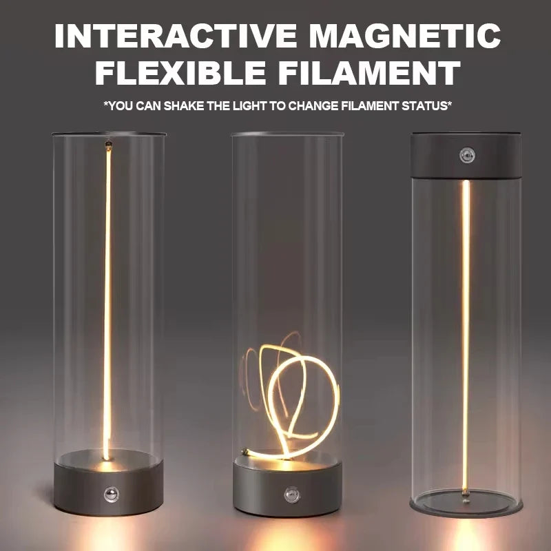 Cordless LED Table Lamp - Battery-Powered Magnetic Design, Touch Sensor, Dimmable for Bedroom