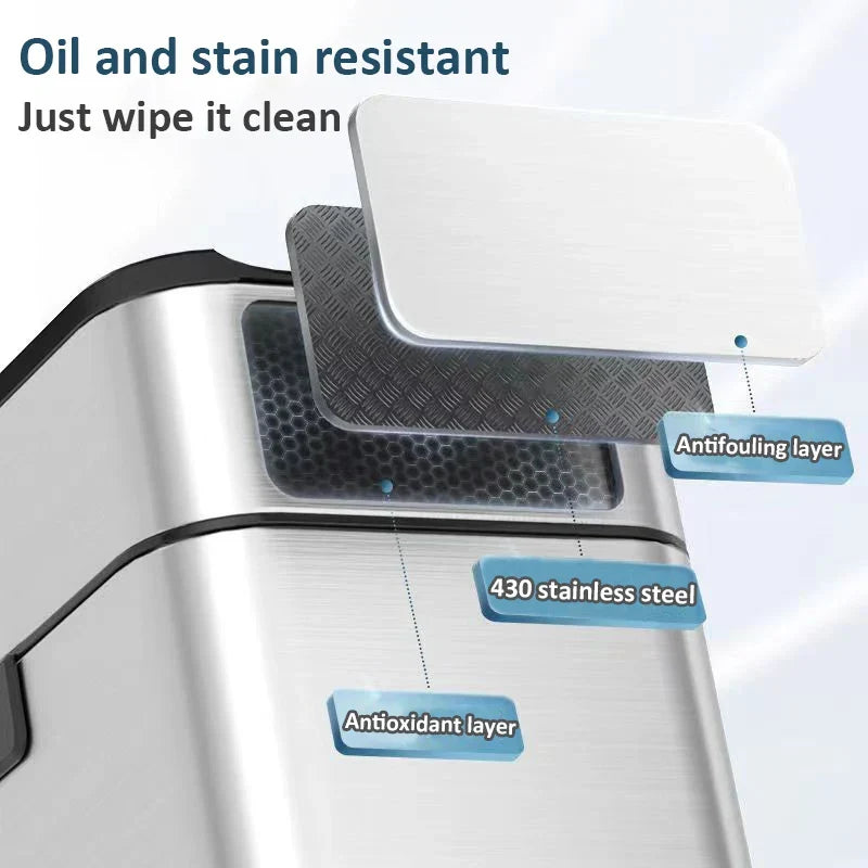 Can Trash 20L Stainless Steel Sensor Kitchen Bin Hands Free