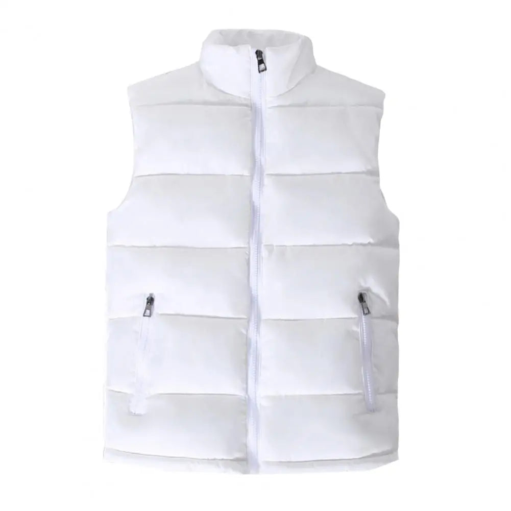 Light Men's Puffer Vest - Slim Stand Collar, Quilted