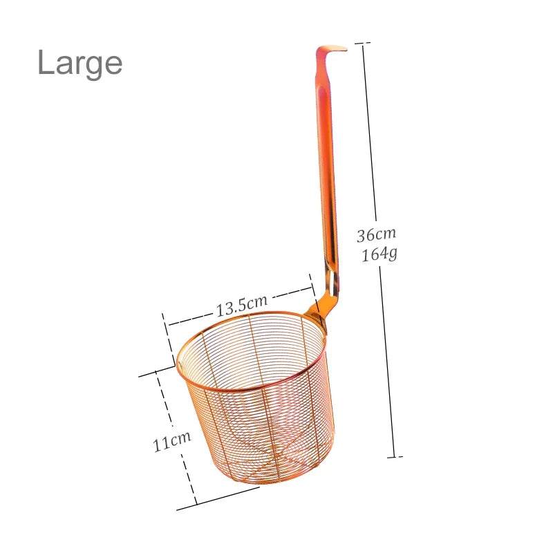 Multi-Use Kitchen Strainer for Noodles and Dumplings, Viral 2026 Trend – Stainless Steel Frying Basket Mesh Colander