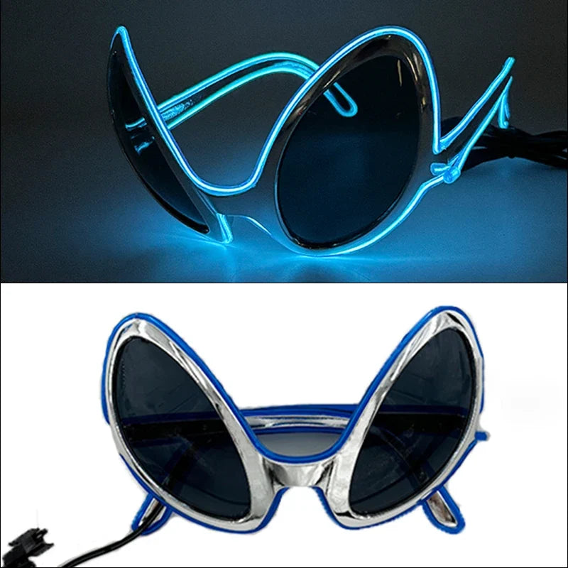 LED Neon Glasses - Glow Sunglasses for Parties, EL Wire Neon Glasses for Kids & Adults
