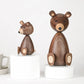 Wooden Bear Figurines Brown Scandinavian Decorative Sculptures Fall 2025 Cozy Shelf Mantel Accent Gift Idea