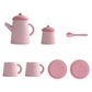 Miniature Tea Kit Plush Silicone Pretend Play Tableware Kids Toy Back To School 2025 Imaginative Play Gift