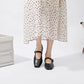 Women Supportive Mary Jane Flats - Square Toe, Leather