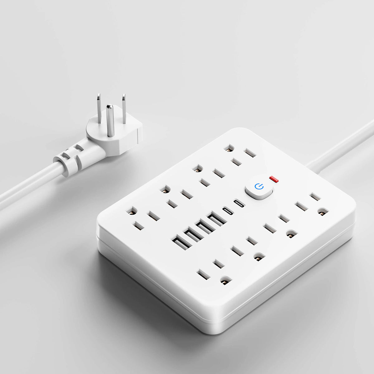 Power 14-in-1 Outlet Surge Protector, 8 AC & 4 USB, Extension Cord for Desktop Charging