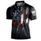 Breathable Men's Polo Shirt - Timeless Polo, Distressed USA Flag Print, Athletic Wear