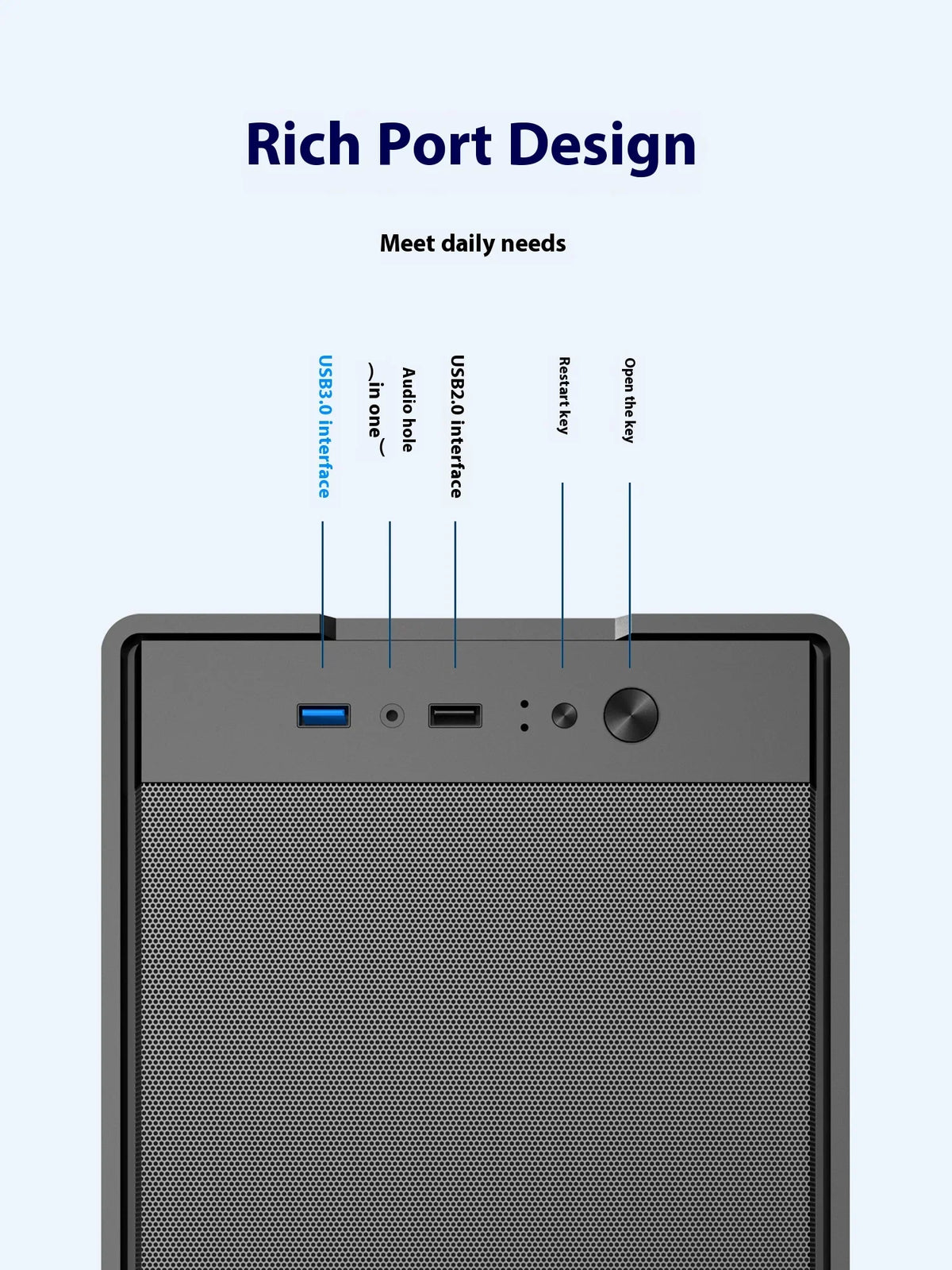 Mini ITX mATX 23L PC Case SFX ATX Support Travel-Friendly Chassis