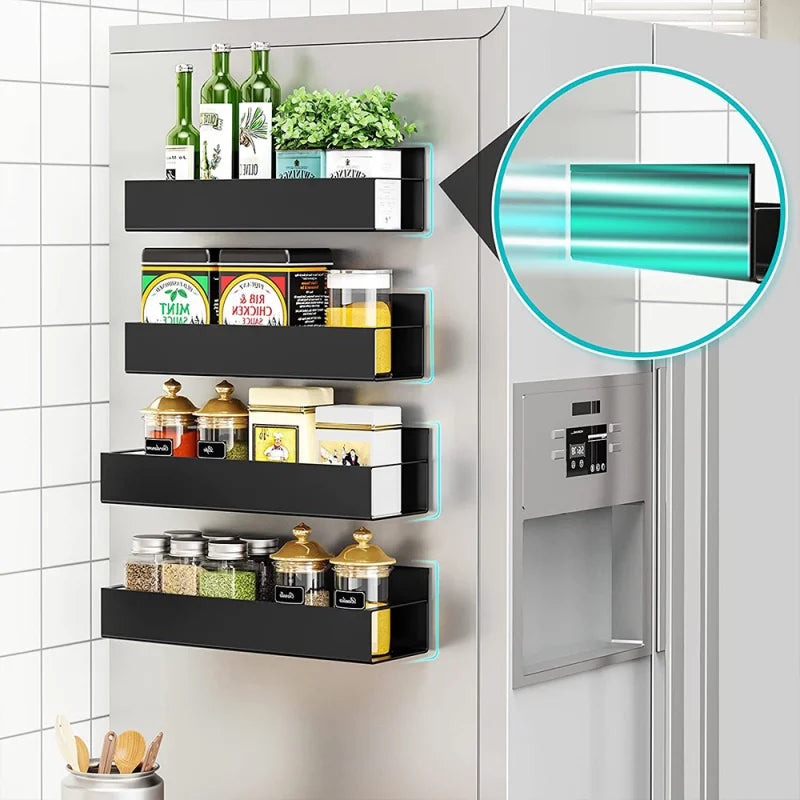 Refrigerator Magnetic Shelf Organizer Rack Space Saving
