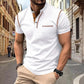 Fashion Summer European American Men's Casual Polo Shirt, Stand-Up Collar Top