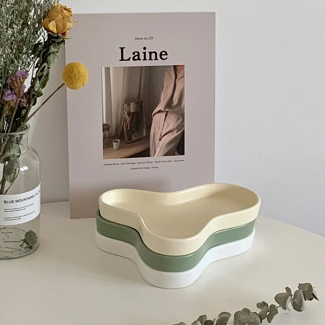 Ceramic Cloud Plate Minimalist Decorative Tray Fall 2025 Household Decor Multipurpose Jewelry And Snack Dish
