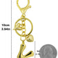 Keychain Personalized Gold Bubble Letter Bag Charm Gift