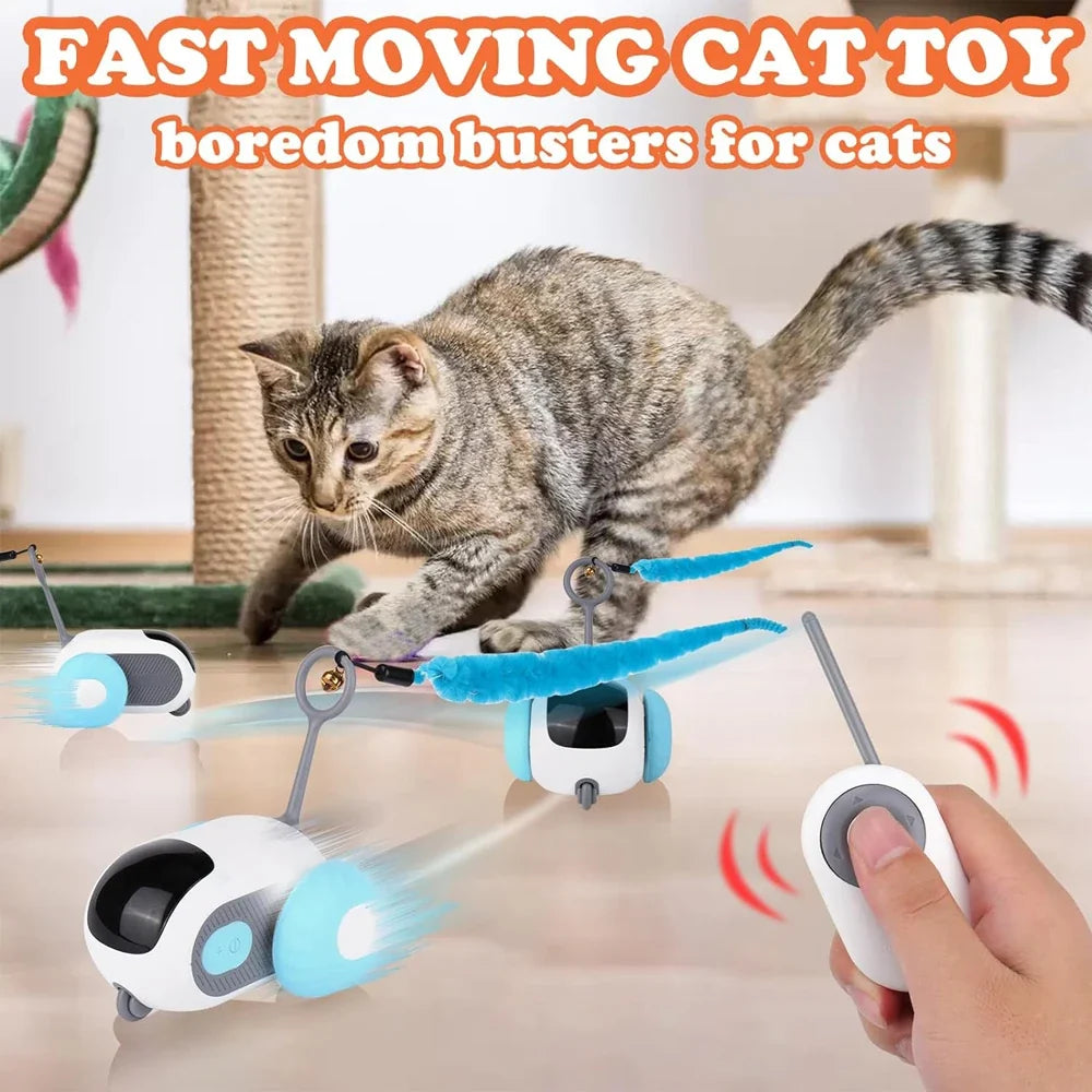 Cat Smart Toy 2 Modes Remote Controlled Car for Cats Dogs Interactive Playing Kitten Training Supplies