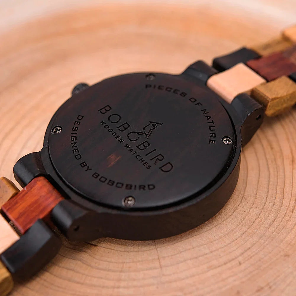 Couple Wooden Watches Handmade Quartz Date Unisex Display