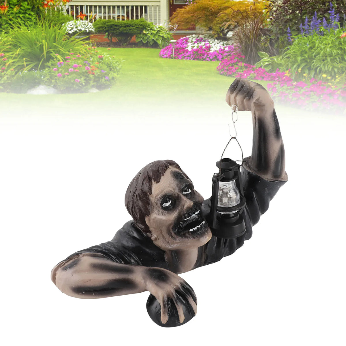 Garden Zombie Statue With LED Lantern Outdoor Horror Decor For Yard Patio Lawn Halloween 2026 Gift