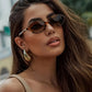 mirror lens, resin frame, casual beach & daily accessory – Retro unisex small oval sunglasses