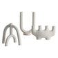 Ceramic Candle Holders Kit Of 3 White Scandinavian Minimalist Candle Stands Fall 2025 Contemporary Centerpiece Gift