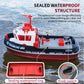 Powerful Dual Motor RC Tugboat Model - 1:72 Motor-Driven Remote Control Boat for Boys, Cordless Fun