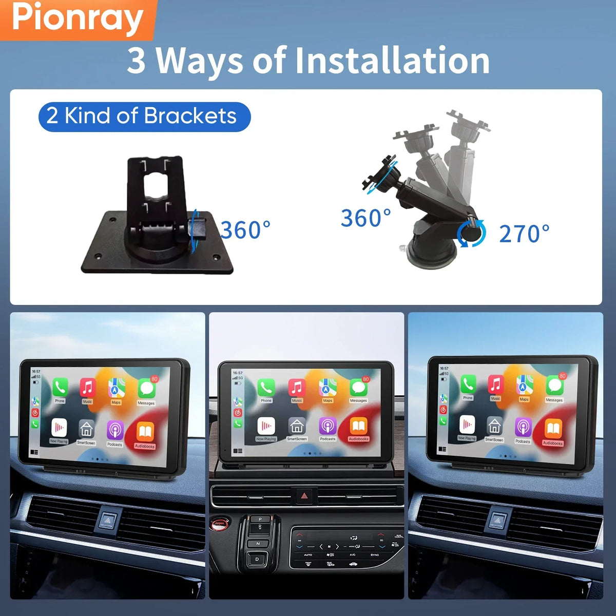 CarPlay2025 Edition Screen Universal Cordless CarPlay And Android Auto Car Stereo Head Unit With Mirror Cast WiFi Fall