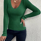 Flattering Fitted Women’s Ribbed Sweater - Scoop Neck, Knit
