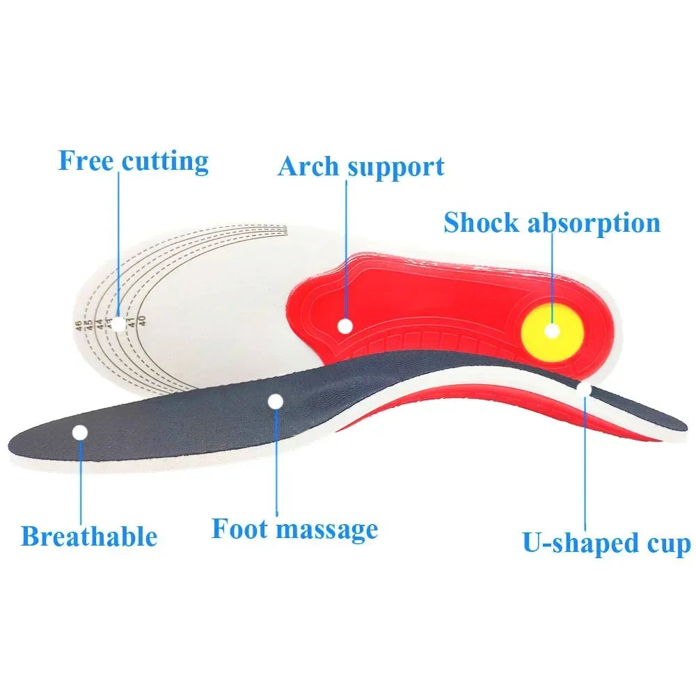 Shock Orthopaedic Absorbing Insoles With Arch Support Plantar Fascia Insole