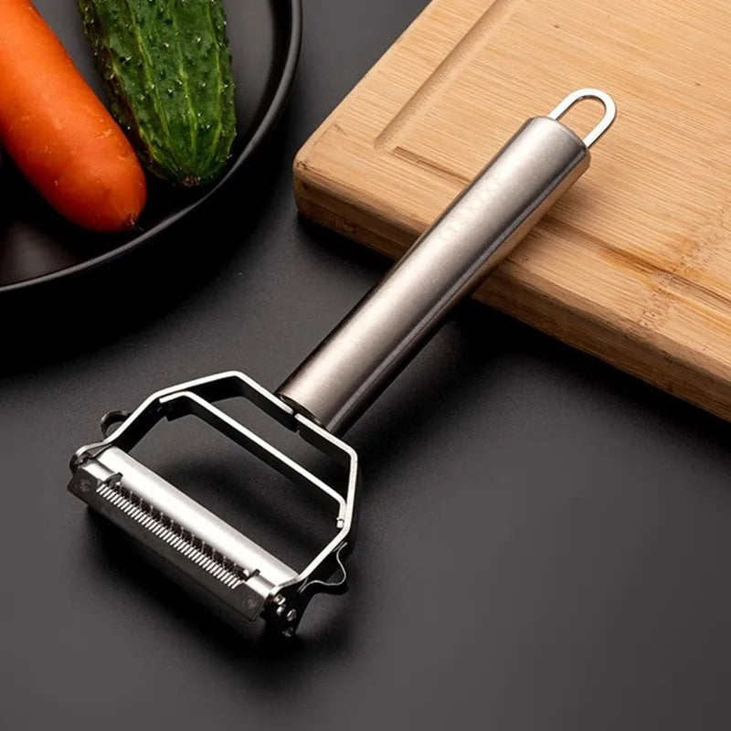 Multifunctional Stainless Steel Kitchen Peeler - Sturdy Vegetable and Fruit Slicer for Simple Household Use