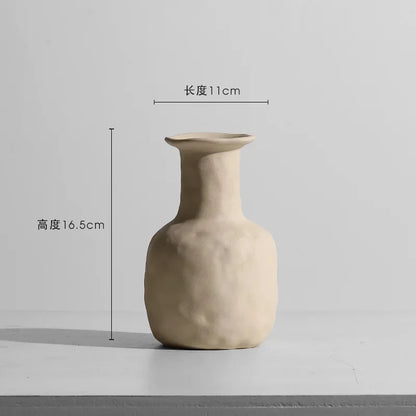 Ceramic Vase Embryo Sculptural Tabletop Vase Scandinavian Minimalist Household Decor Fall 2025 Ideal For Dry Flower Display