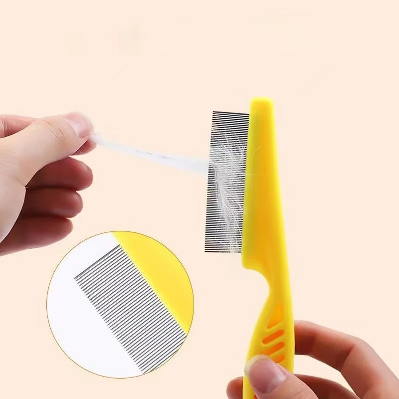 Stainless Steel Pet Grooming Comb - Flea & Shedding Brush for Cats & Dogs, Massage Device