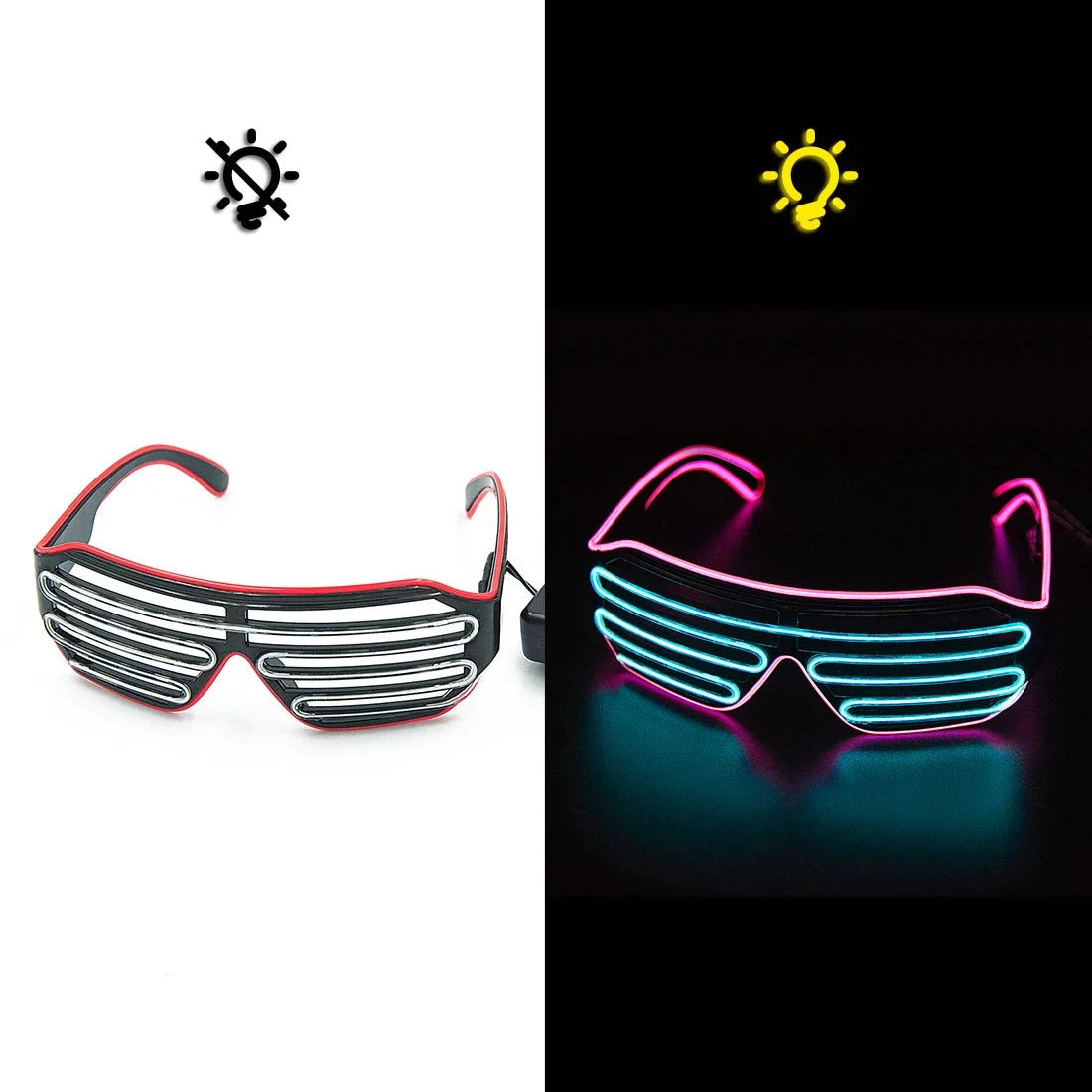 Glasses Glowing LED Luminous Neon Sunglasses for Christmas Party Prop