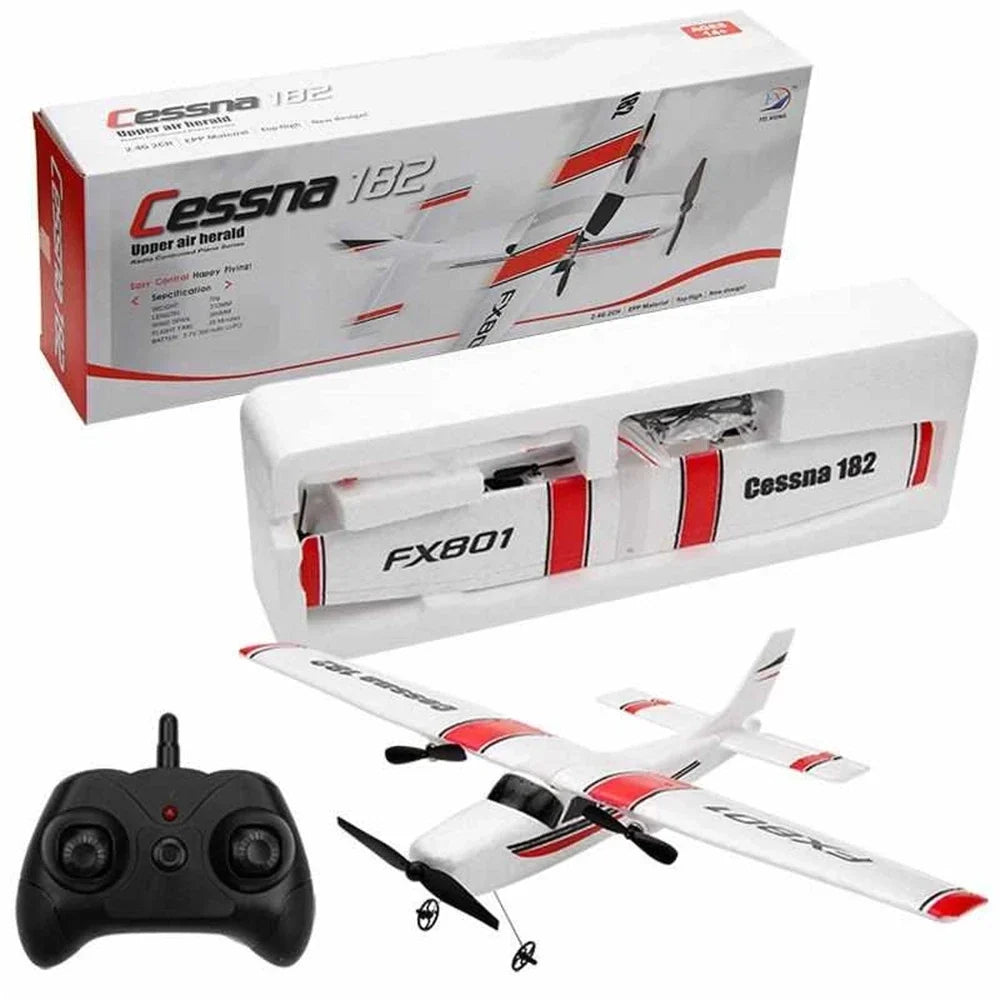 EPP Foam FX801 RC Plane - 2CH Remote Control Aircraft for Kids, Simple Assembly Toy Gift