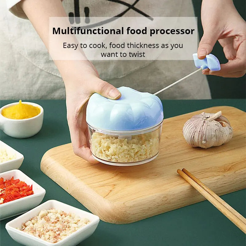 1pc Blue/Pink Hand-Operated Garlic Masher - Kitchen Gadget for Simple Mashing and Minced Garlic