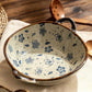 7.5 Ceramic Inch Noodle Bowl With Handles Floral Porcelain