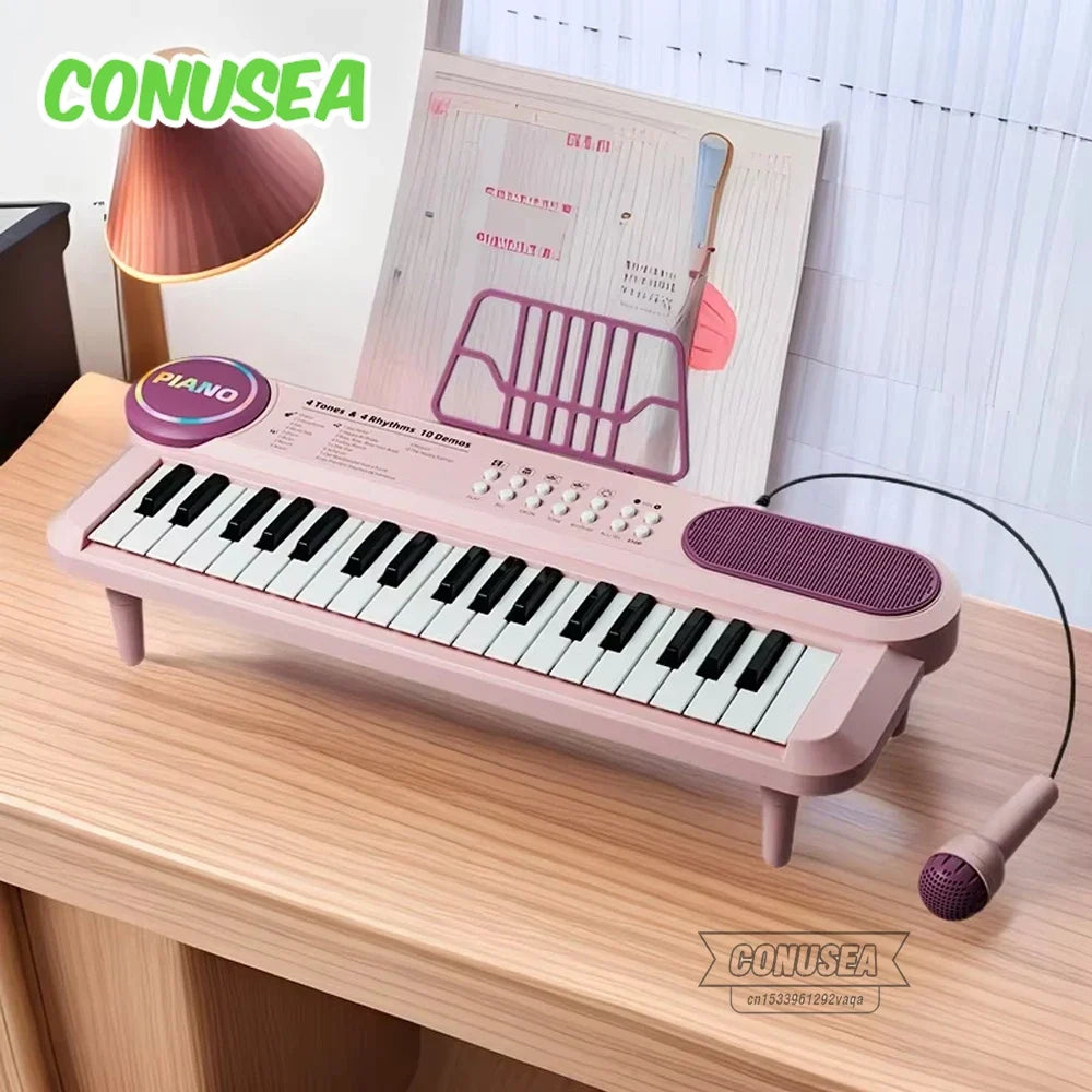 Piano Kids Keyboard Toy With Microphone 37 Keys Educational Musical Toy Back To School 2026 Gift Idea