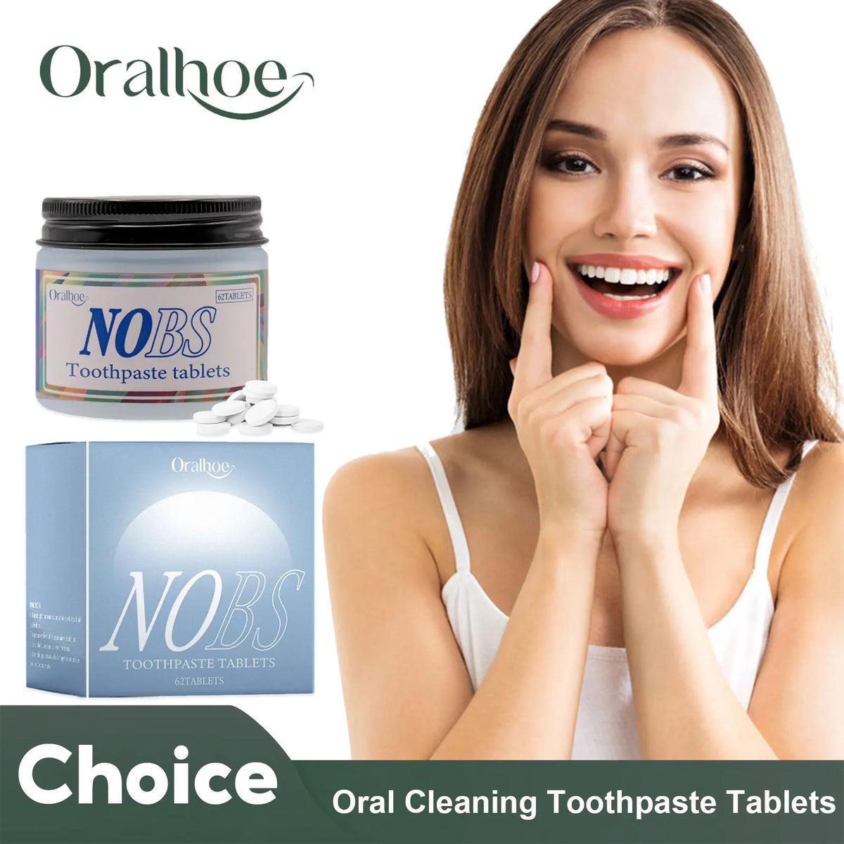 Whitening2026 Edition Toothpaste Tablets 62 Tablets Organic Based Oral Maintenance Fresh Breath Smoke Stain Removal Back to School