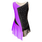 girls' Stretchy leotard - rhinestone mesh yoke, sleeveless, polyester, nylon, elastane, for lyrical dance performance