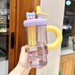 Straw Cup 900ml Cartoon Cute Travel-Friendly Water Cup Summer 2025 Large Capacity High Temperature Resistant Outdoor