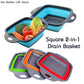 Silicone2026 Edition Folding Drain Basket 2-In-1 Collapsible Colander For Fruits And Vegetables Space-Saving Kitchen Device Fall